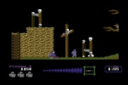 Videata del primo livello di Ghouls 'n Ghosts per Commodore 64
